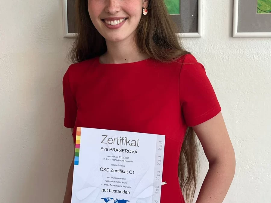 Studentka naší školy získala jazykový certifikát na úrovni C1